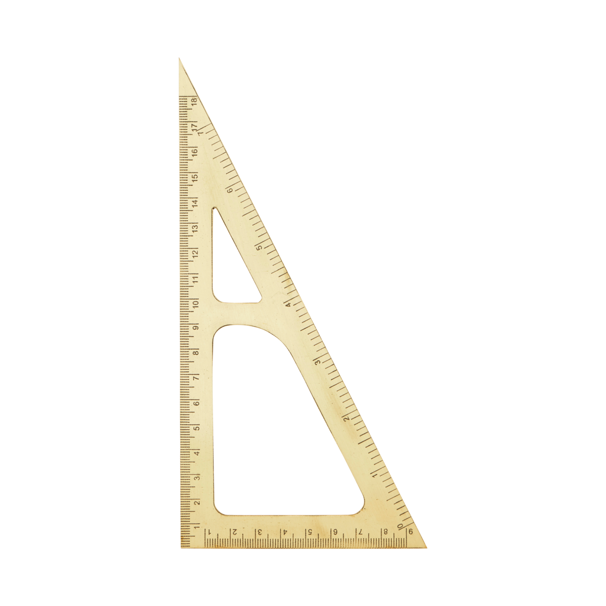 Monograph Triangle Ruler Brass ✒︎ Monograph réz háromszögvonalzó