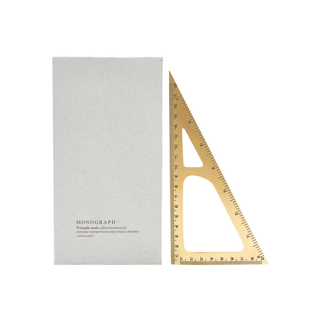 Monograph Triangle Ruler Brass ✒︎ Monograph réz háromszögvonalzó